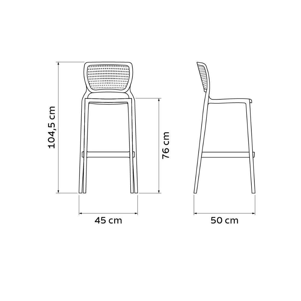 Cadeira Tramontina Safira Summa Alta Bar Em Polipropileno E Fibra De Vidro Terracota - 8