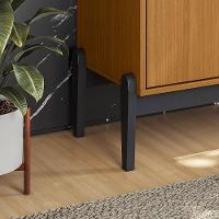 Conjunto Sala De Estar Intense - Aparador E Buffet Com Cantos Arredondados Em Mdp Freijó-preto- Movelove - 10