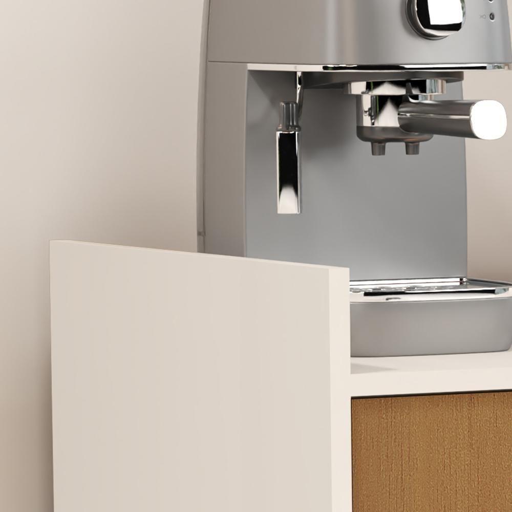 Aparador Cantinho Do Café Luxor - Mdp Com Pés E Puxadores De Madeira Cedro-off White - Sal Movelaria - 8