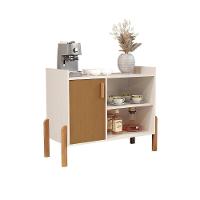 Aparador Cantinho Do Café Luxor - Mdp Com Pés E Puxadores De Madeira Cedro-off White - Sal Movelaria - 5