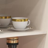 Aparador Cantinho Do Café Luxor - Mdp Com Pés E Puxadores De Madeira Cedro-off White - Sal Movelaria - 7