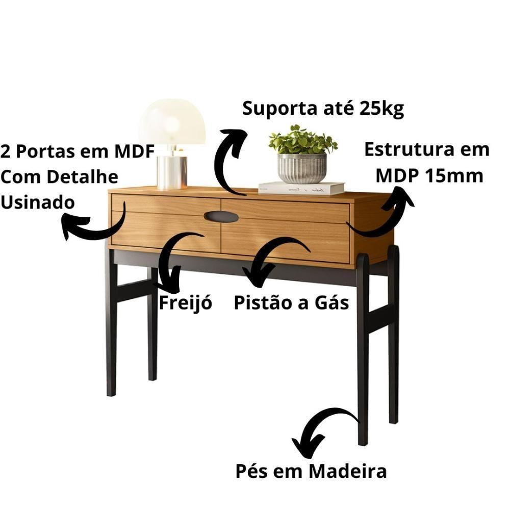 Conjunto Sala De Estar Intense - Aparador 2 Portas E Buffet 4 Portas Em Mdp Freijó-preto - Movelove - 4