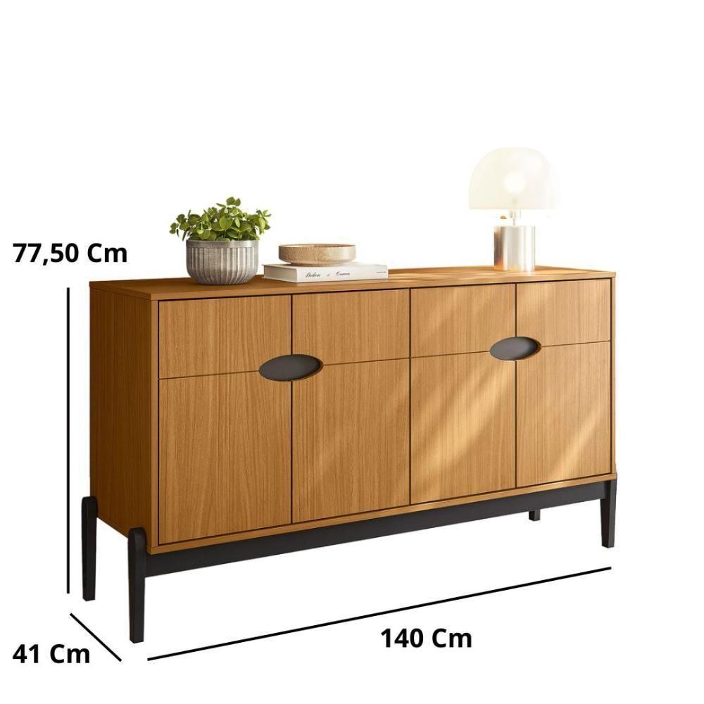 Conjunto Sala De Estar Intense - Aparador 2 Portas E Buffet 4 Portas Em Mdp Freijó-preto - Movelove - 8