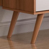 Rack River Com Painel Led - Efeito Ripado Para Tv Até 70'' 2 Portas E 1 Gaveta - Lukaliam Móveis Jequitiba-off White Jequitiba-off White - 6