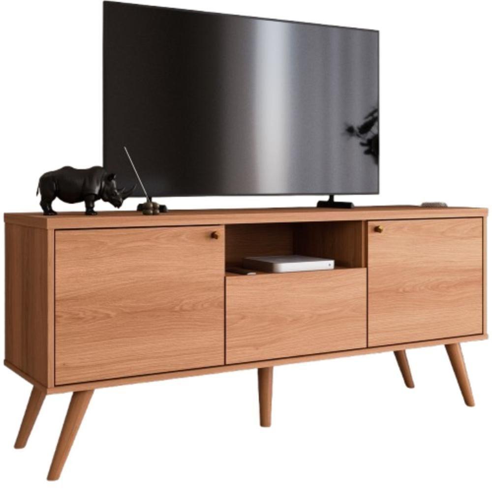 Rack Em Mdp 25mm P- Tv Até 70" 1,36m 2 Portas E 1 Gaveta Sevilla Jequitiba Jequitiba - 1