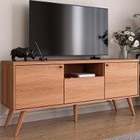 Rack Em Mdp 25mm P- Tv Até 70" 1,36m 2 Portas E 1 Gaveta Sevilla Jequitiba Jequitiba