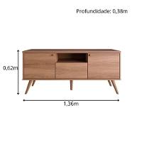 Rack Em Mdp 25mm P- Tv Até 70" 1,36m 2 Portas E 1 Gaveta Sevilla Jequitiba Jequitiba - 6