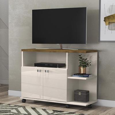 Rack De Sala Para Tv Até 32'' Off White Com Canela Lisboa - Lukaliam Móveis