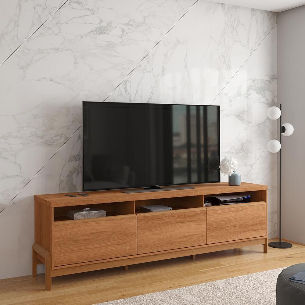 Rack Para Tv Até 70 Polegadas 1 Porta E 2 Gavetas Elegance 2,13m Lukaliam Móveis Jequitiba Jequitiba - 1