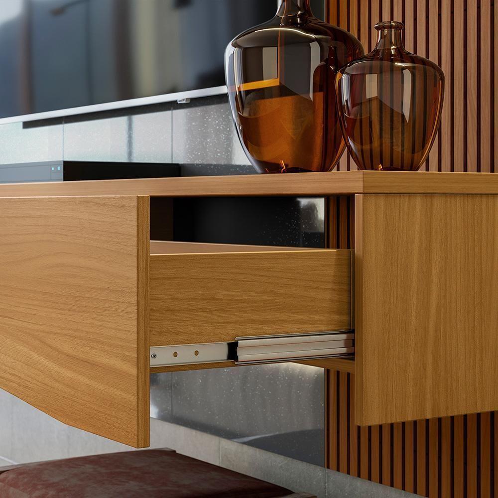 Painel Para Tv Até 65 Polegadas Europa Cinza Perolizado Com Tauari - Lukaliam Móveis - 4