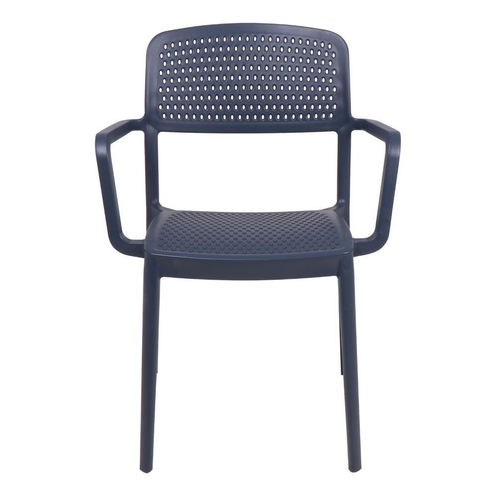 Cadeira Tramontina Serena Em Polipropileno Azul Navy Com Braços - 1