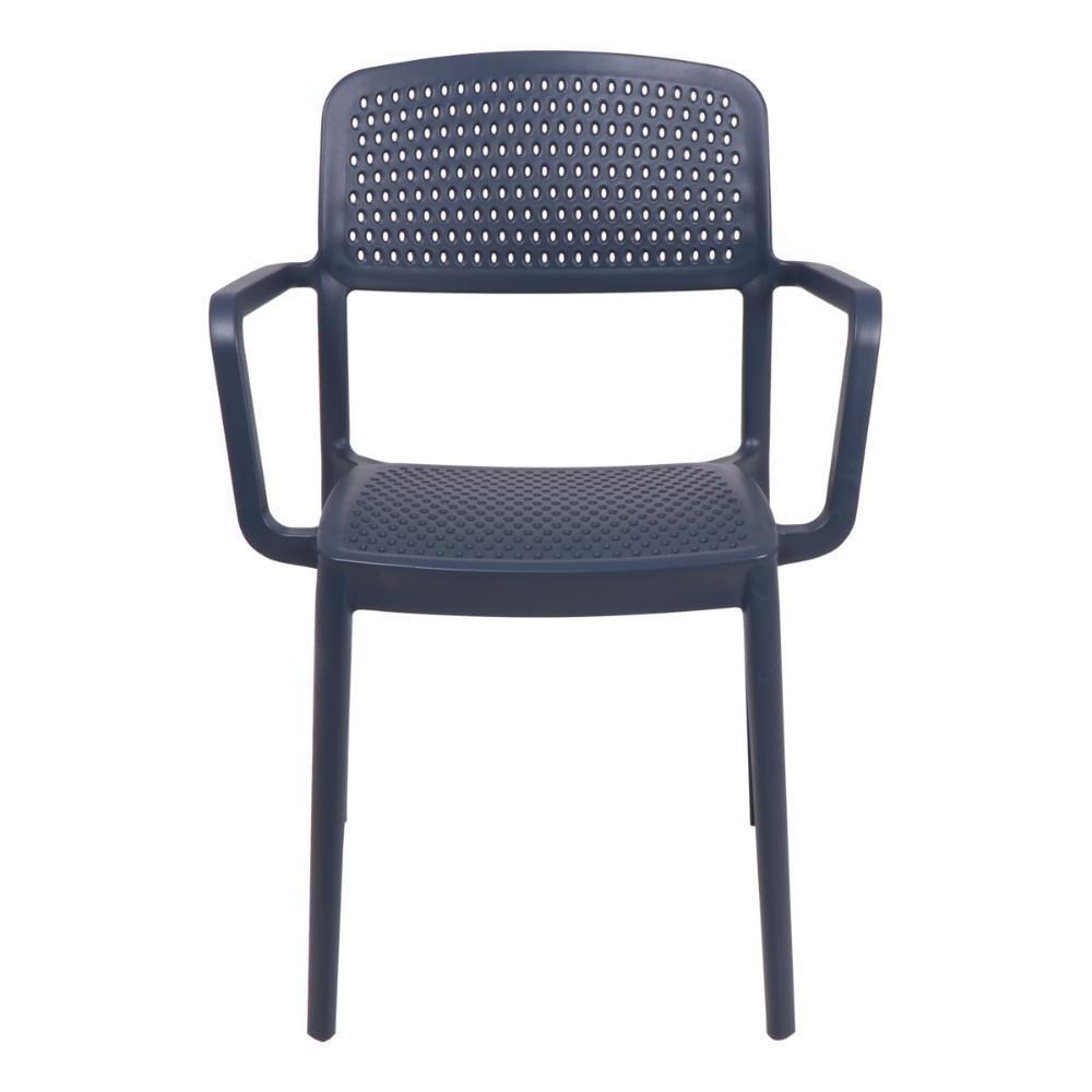 Cadeira Tramontina Serena Em Polipropileno Azul Navy Com Braços - 3