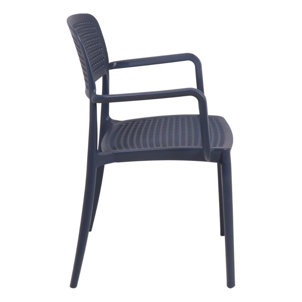 Cadeira Tramontina Serena Em Polipropileno Azul Navy Com Braços - 5