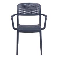 Cadeira Tramontina Serena Em Polipropileno Azul Navy Com Braços - 1