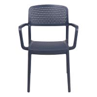 Cadeira Tramontina Serena Em Polipropileno Azul Navy Com Braços - 3