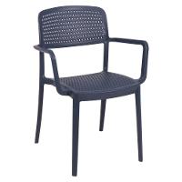 Cadeira Tramontina Serena Em Polipropileno Azul Navy Com Braços