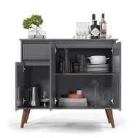 Aparador Buffet Veneza - 3 Portas E 1 Gaveta Em Mdf-mdp Cinza - Ej Móveis - 2