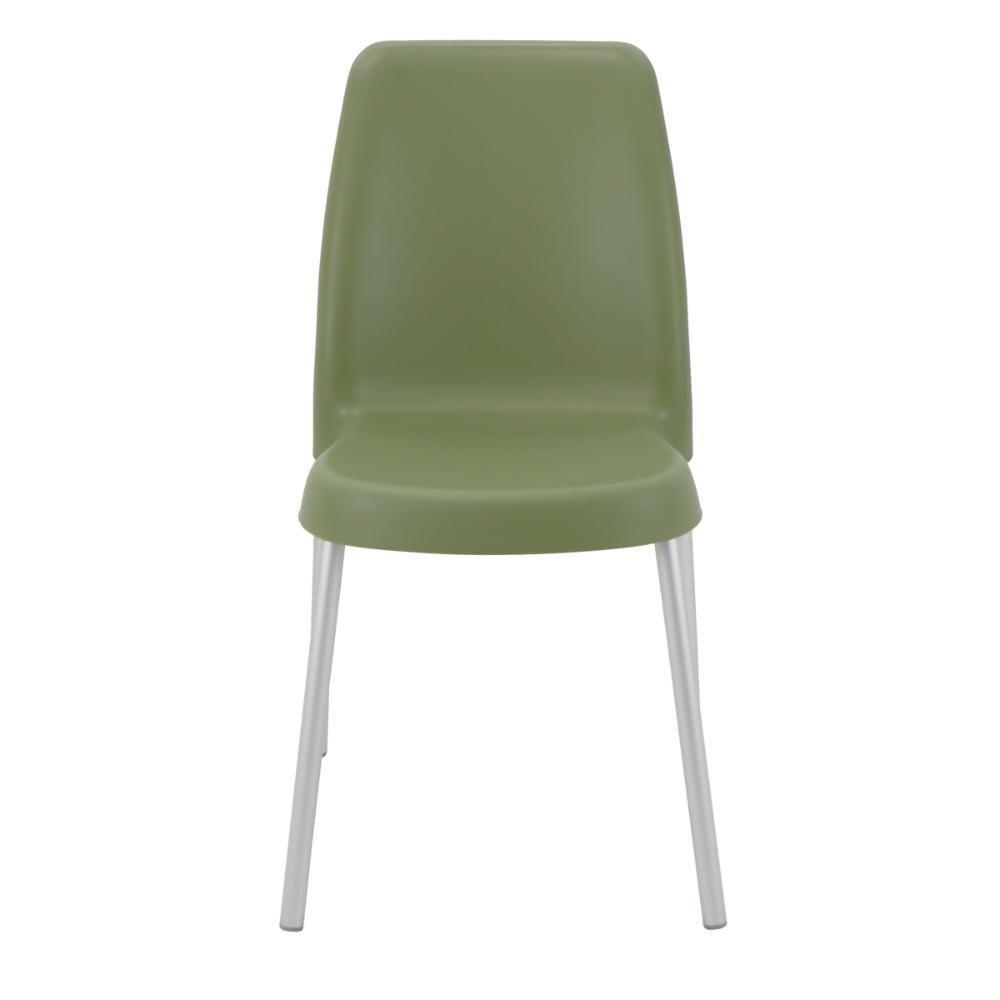 Cadeira Tramontina Vanda Em Polipropileno Verde Oliva Com Pernas De Alumínio - 1