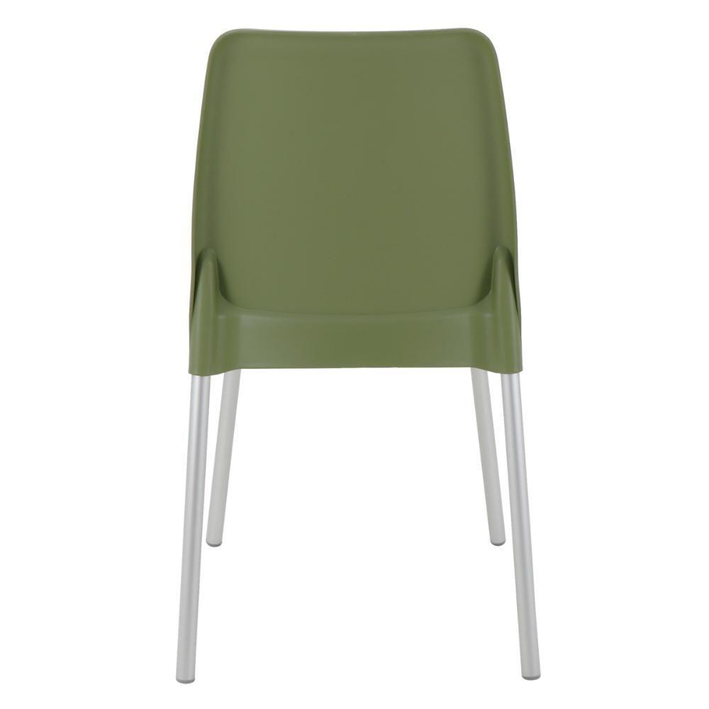 Cadeira Tramontina Vanda Em Polipropileno Verde Oliva Com Pernas De Alumínio - 5