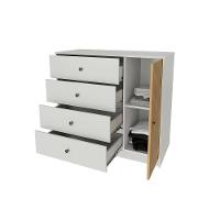 Cômoda De Quarto Mb 1059 C- 1 Porta E 4 Gavetas 100cm Mel - Movelbento - 3