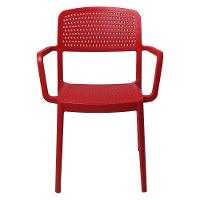 Cadeira Tramontina Serena Em Polipropileno Vermelho Com Braços - 1