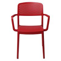 Cadeira Tramontina Serena Em Polipropileno Vermelho Com Braços