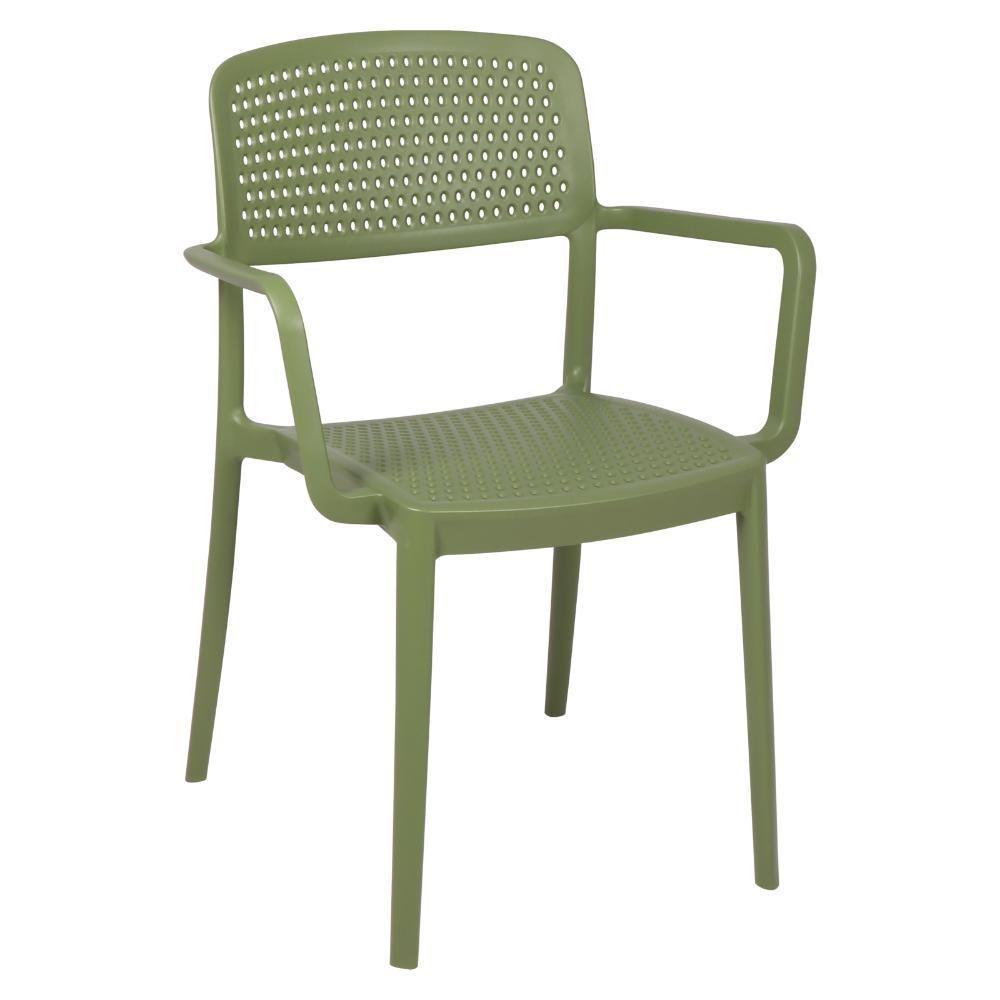 Cadeira Tramontina Serena Em Polipropileno Verde Oliva Com Braços - 2