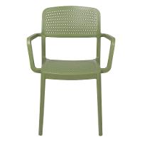 Cadeira Tramontina Serena Em Polipropileno Verde Oliva Com Braços - 1