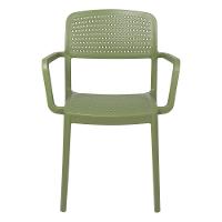 Cadeira Tramontina Serena Em Polipropileno Verde Oliva Com Braços