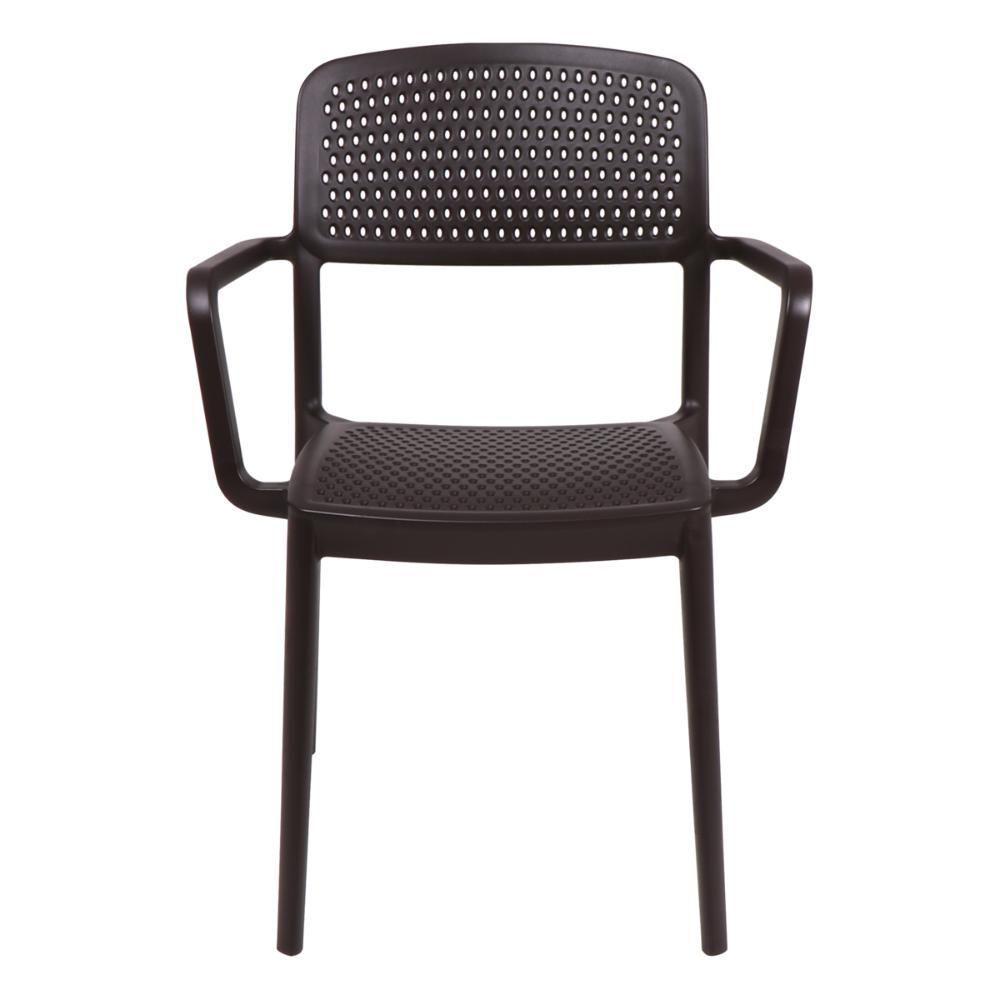 Cadeira Tramontina Serena Em Polipropileno Marrom Com Braços - 3