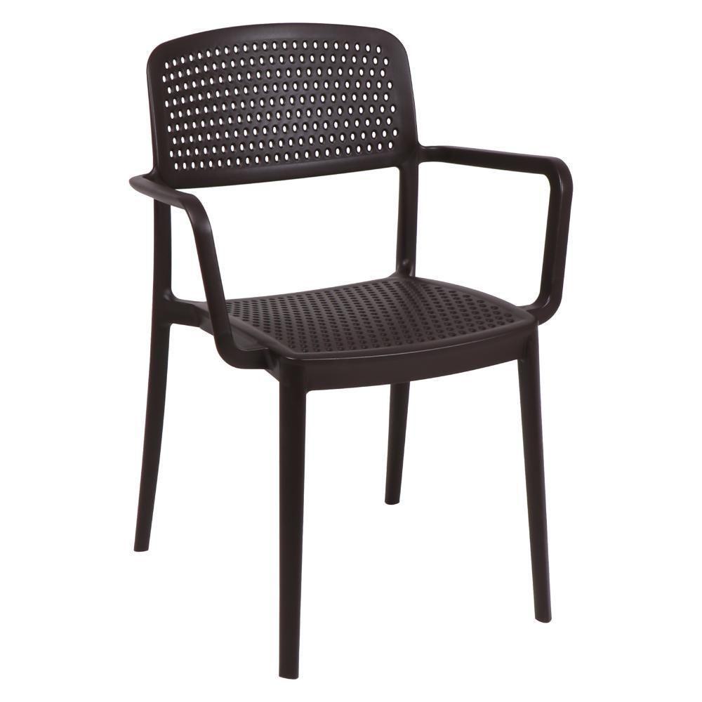 Cadeira Tramontina Serena Em Polipropileno Marrom Com Braços - 6