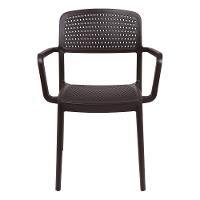 Cadeira Tramontina Serena Em Polipropileno Marrom Com Braços - 1