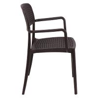 Cadeira Tramontina Serena Em Polipropileno Marrom Com Braços - 2