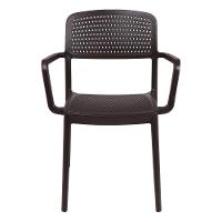 Cadeira Tramontina Serena Em Polipropileno Marrom Com Braços - 3