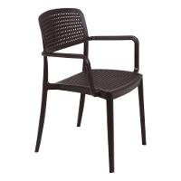 Cadeira Tramontina Serena Em Polipropileno Marrom Com Braços - 9