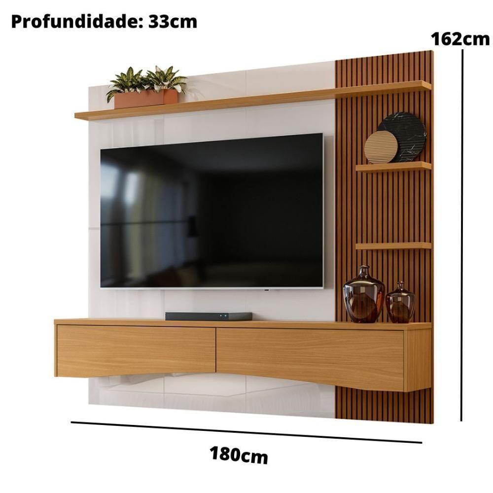 Painel Para Tv Europa - Mdp 1 Porta E 1 Gaveta Off White Perolizado-tauari - Lukaliam Móveis - 3