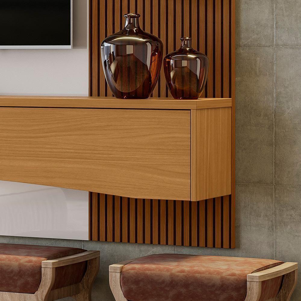 Painel Para Tv Europa - Mdp 1 Porta E 1 Gaveta Off White Perolizado-tauari - Lukaliam Móveis - 6