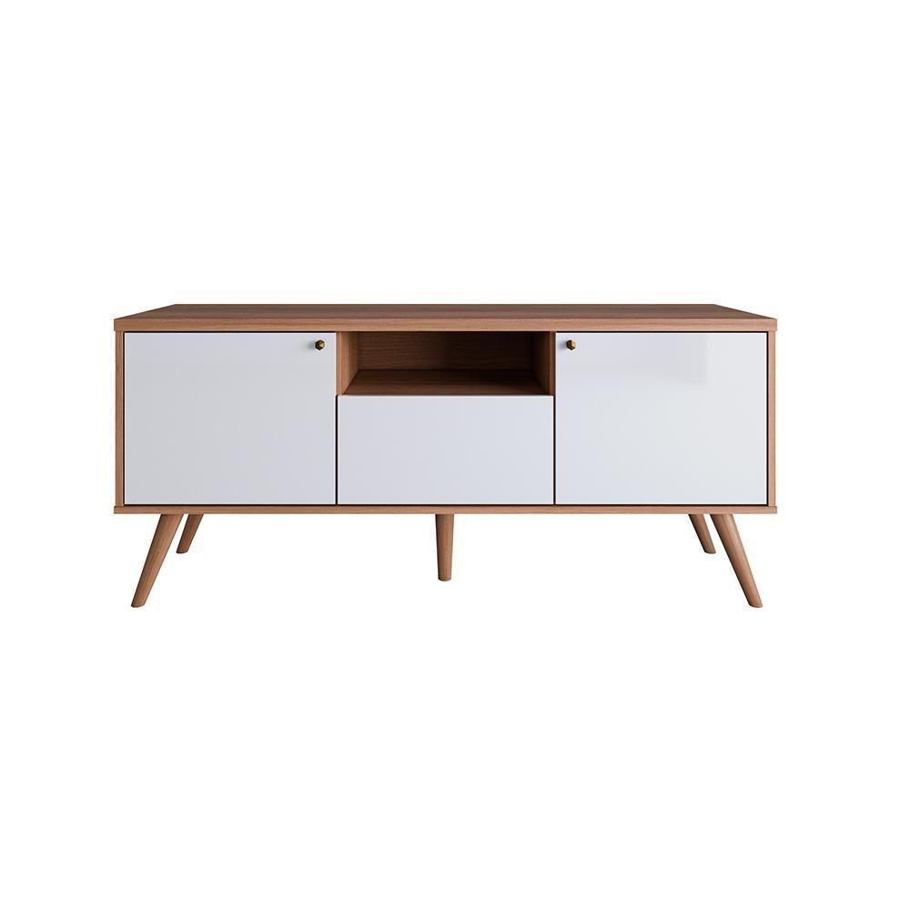 Rack Em Mdp 25mm P- Tv Até 70" 1,36m 2 Portas E 1 Gaveta Sevilla Jequitiba-off White Jequitiba-off White - 3