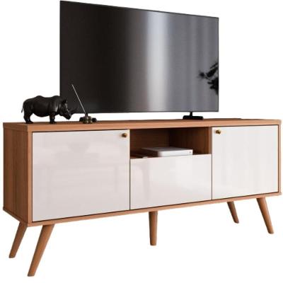 Rack Em Mdp 25mm P- Tv Até 70" 1,36m 2 Portas E 1 Gaveta Sevilla Jequitiba-off White Jequitiba-off White