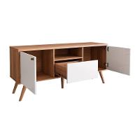 Rack Em Mdp 25mm P- Tv Até 70" 1,36m 2 Portas E 1 Gaveta Sevilla Jequitiba-off White Jequitiba-off White - 2