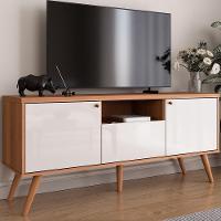 Rack Em Mdp 25mm P- Tv Até 70" 1,36m 2 Portas E 1 Gaveta Sevilla Jequitiba-off White Jequitiba-off White