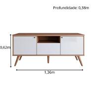 Rack Em Mdp 25mm P- Tv Até 70" 1,36m 2 Portas E 1 Gaveta Sevilla Jequitiba-off White Jequitiba-off White - 6