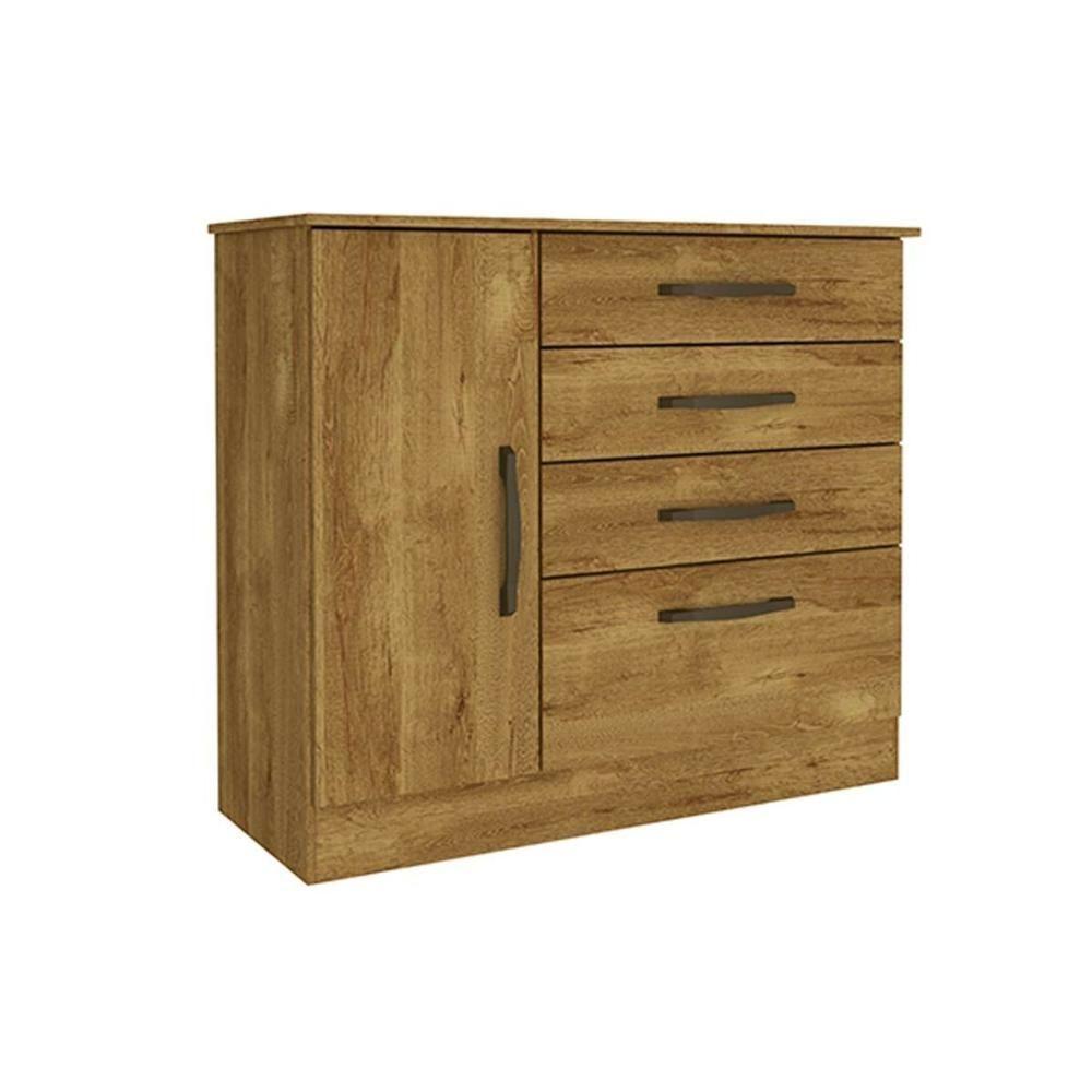 Cômoda De Quarto Chicago C- 1 Porta E 4 Gavetas Cinamomo-off White - Tcil Móveis - 8