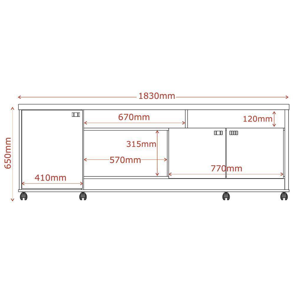 Rack Para Tv Dallas - Até 65" Mdp 3 Portas E Rodízios Off White Perolizado-tauari - Movelove - 3