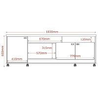 Rack Para Tv Dallas - Até 65" Mdp 3 Portas E Rodízios Off White Perolizado-tauari - Movelove - 3