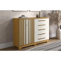 Cômoda De Quarto Bella C- 2 Portas E 5 Gavetas Cinamomo-off White - Acp - 1