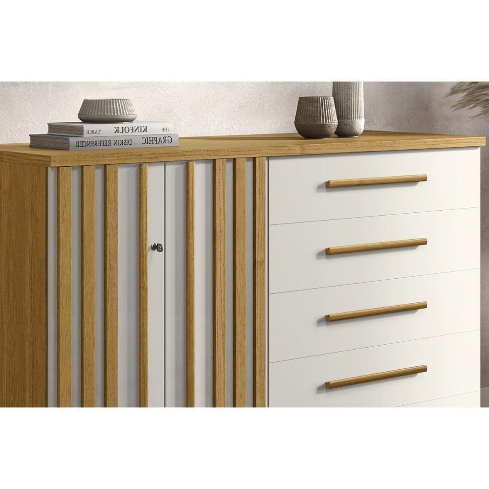 Cômoda De Quarto Bella C- 2 Portas E 5 Gavetas Branco - Acp - 9