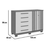 Cômoda De Quarto Bella C- 2 Portas E 5 Gavetas Branco - Acp - 8