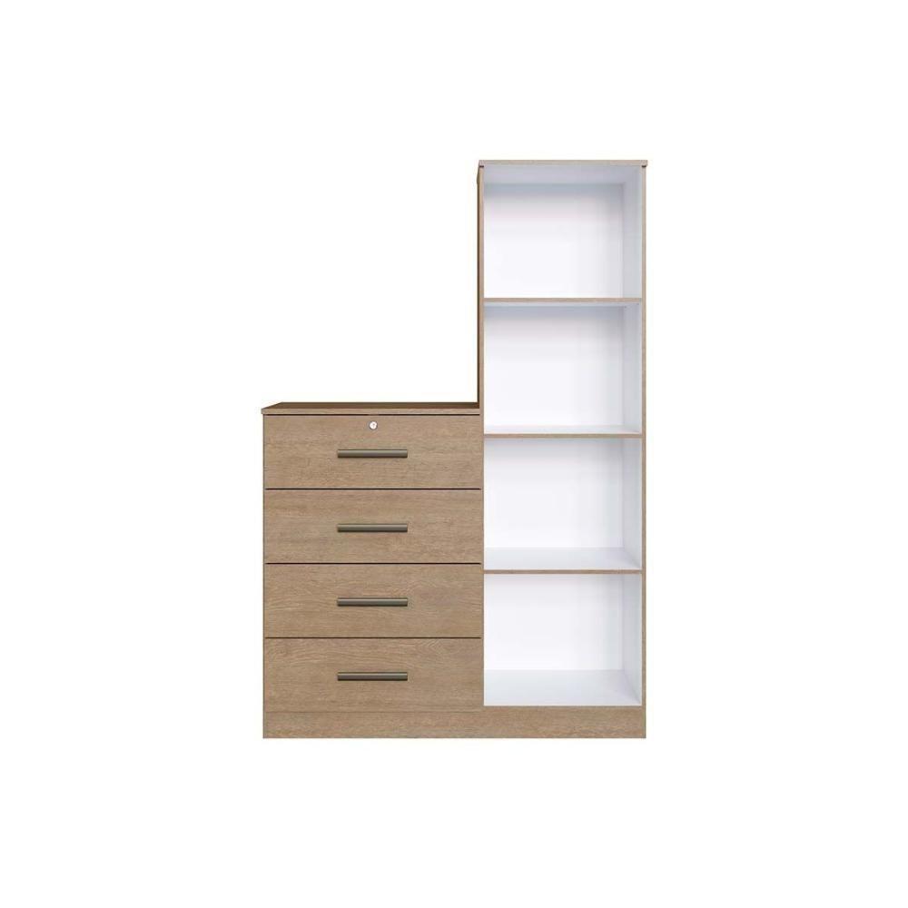 Cômoda De Quarto Aurora 1 Porta E 4 Gavetas Freijo-white Laca - Genialflex - 3