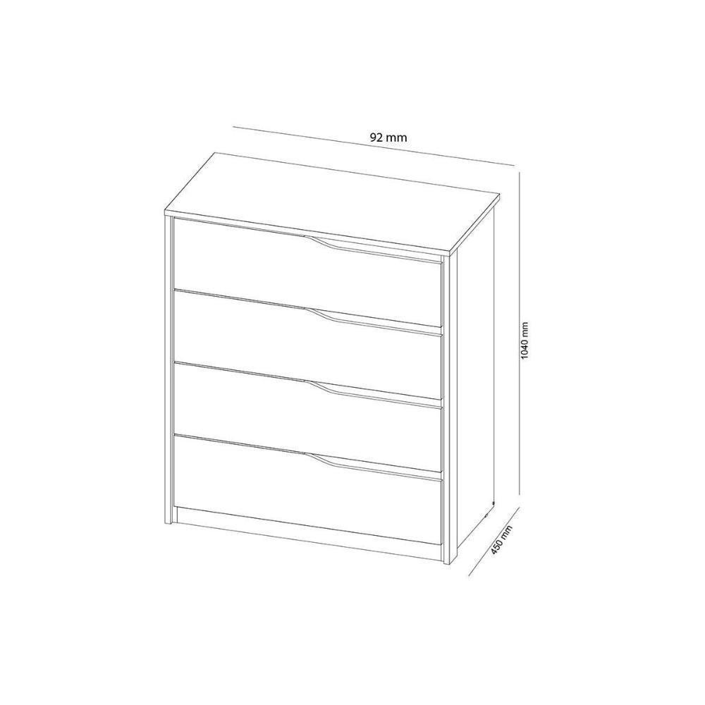 Cômoda De Quarto Atria C- 4 Gavetas Nogueira - Demóbile - 3